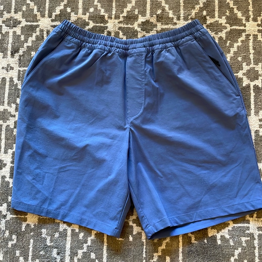 Hill City 8” X-Purpose Short. Size S.  Med blue with blue stripes